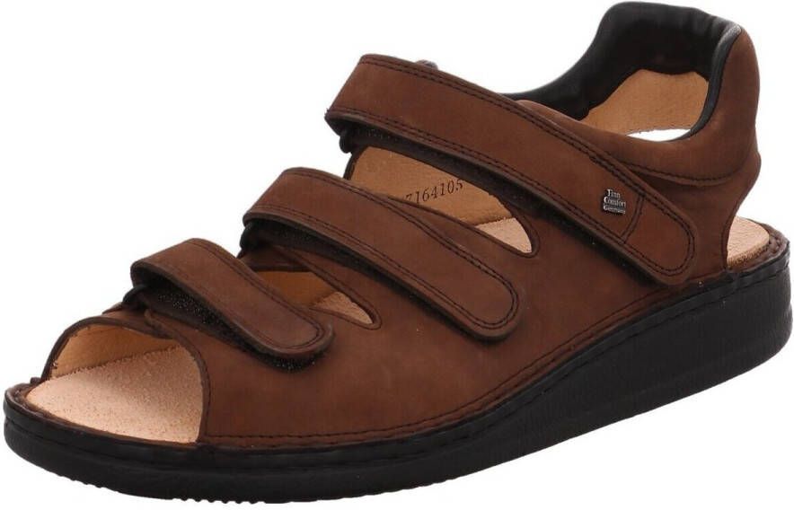 FinnComfort Tunis bruine sandaal met drie klittenbanden - Foto 3