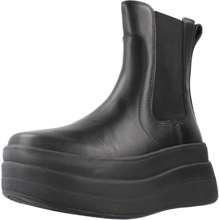 FitFlop F-Mode Stack Leather Chelsea Boots ZWART - Foto 2