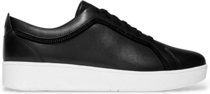 FitFlop Rally Crysal Trim Leather Schoenen Zwart Vrouw