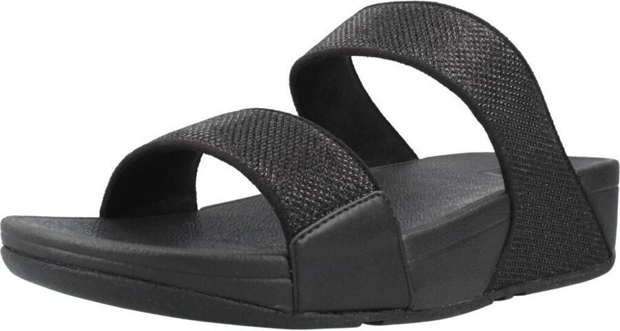 FitFlop Lulu Shimmerglitz Slides Dames Slippers Zwart - Foto 4