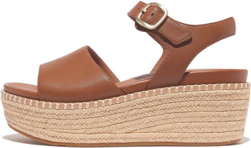 FitFlop Sandalen met sleehak ELOISE ESPADRILLE LEATHER BACK- STRAP WEDGE SANDA LS