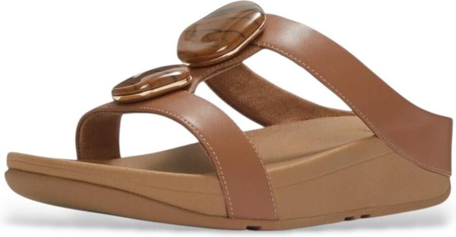 FitFlop Fino Marbled Stone H Bar Sandalen Bruin Vrouw - Foto 3