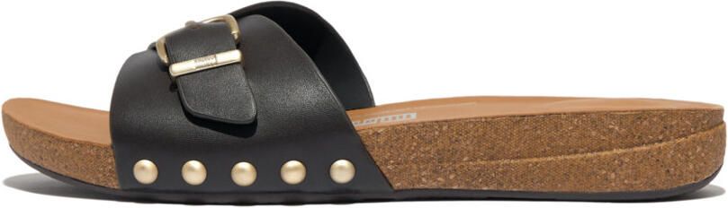 FitFlop Slippers IQUSHION ADJUSTABLE BUCKLE LEATHER SLIDES - Foto 3