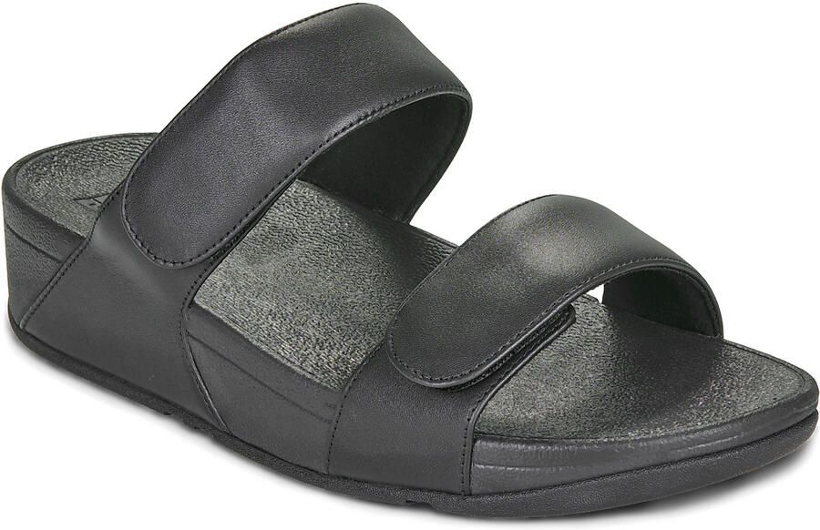 FITFLOP Slippers Dames Lulu Adjustable Shimmerlux Sides Maat: 42 Materiaal: Leer Kleur: Zwart