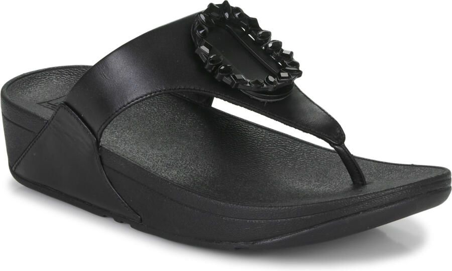 FitFlop Teenslippers LULU CRYSTAL-CIRCLET LEATHER TOE-POST SANDALS
