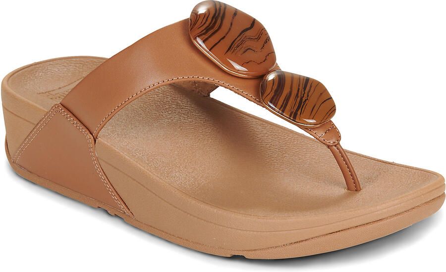 FitFlop Lulu Marbled Stone Toe-post Slippers Dames Zwart - Foto 7