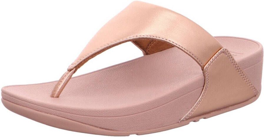 FitFlop TM Lulu leren teenslippers roségoud - Foto 3