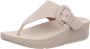 FitFlop Lulu Covered-Buckle Raw-Edge Leather Toe-Thongs BEIGE - Thumbnail 2