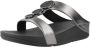 FitFlop TM Halo Bead-Circle Metallic H-Bar leren slippers zwart metallic - Thumbnail 3