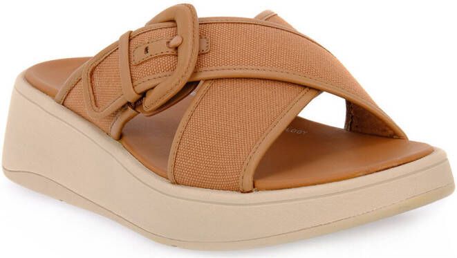 FitFlop Slippers F MODE BUCKLE CANVAS PLATFORM