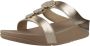 FitFlop Halo Bead-Circle Metallic H-Bar Slides BEIGE - Thumbnail 2