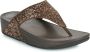 FitFlop Lulu Glitter Toe Thongs PU Glitter Teenslippers donkerbruin - Thumbnail 4