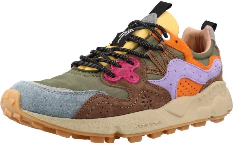 Flower Mountain Groene en Blauwe Technische Stof en Suede Sneakers Multicolor Dames - Foto 6