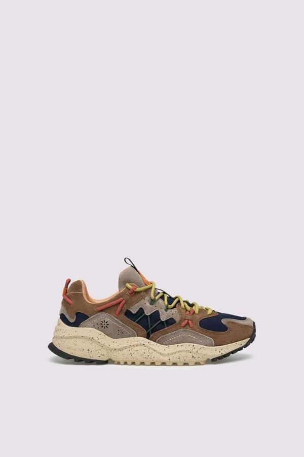 Flower mountain sneaker Yamabushi suède en textiel bruin grijs blauw - Foto 3