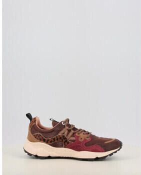Flower mountain dames sneaker Yamano suède textiel bruin bordo leopard - Foto 3