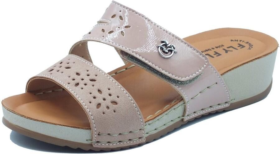 Fly Flot Sandalen met sleehak 23 110 HG Rosa