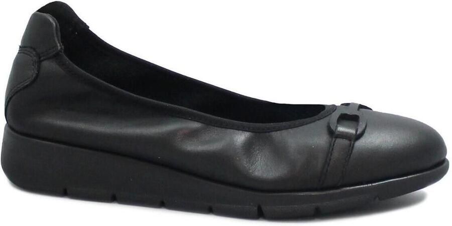 Frau Zwarte leren comfort ballerina schoenen
