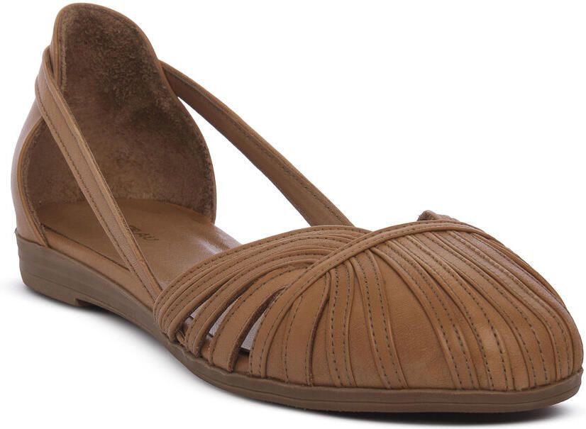 Frau Platte sandalen FEATHER CARAMELLO