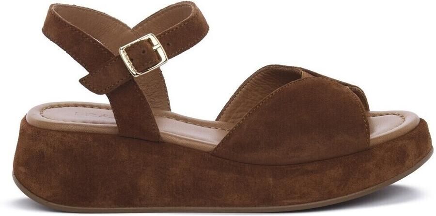 Frau Sandalen met sleehak VELOUR BRUCIATO - Foto 2