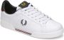 Fred Perry men's shoes leather trainers sneakers b722 Wit Heren - Thumbnail 2