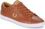 Fred Perry Tan Leren Vulcanised Trainers Brown Unisex - Thumbnail 2