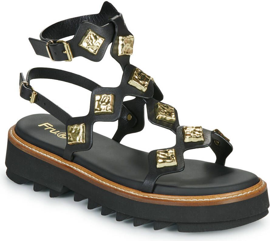 Fru.it Sandalen 9169-100-HELGA-NERO-TEXANO-NERO