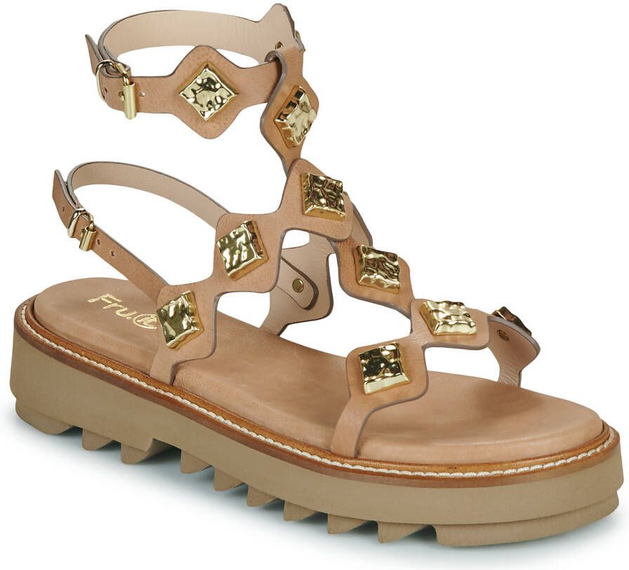 Fru.it Sandalen 9169-100-HELGA-TAUPE-TEXANO-LEGNO