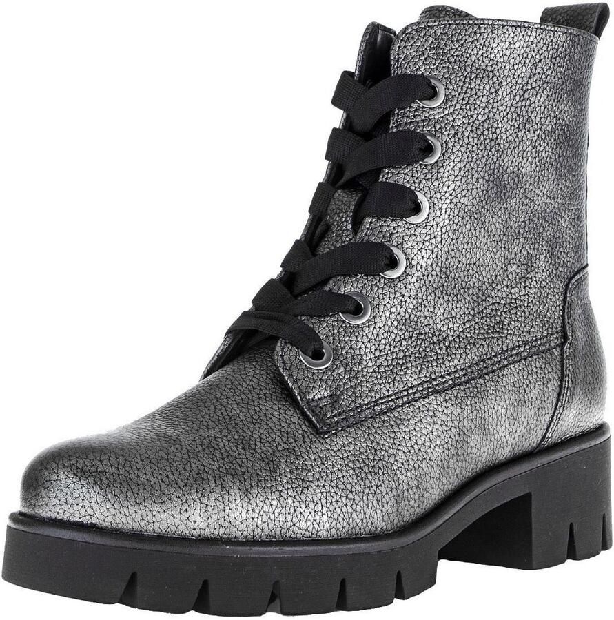 Gabor Veterlaarsjes blokhak plateau veterschoenen met metallic-effect