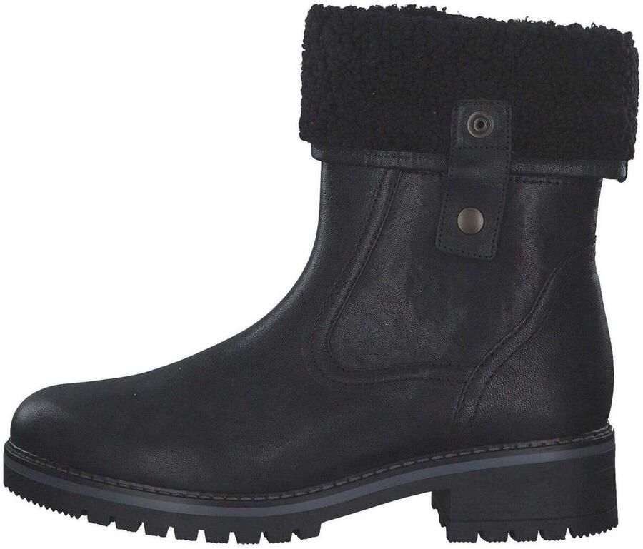 Gabor Zwarte enkellaarzen in leren combinatie Black Dames