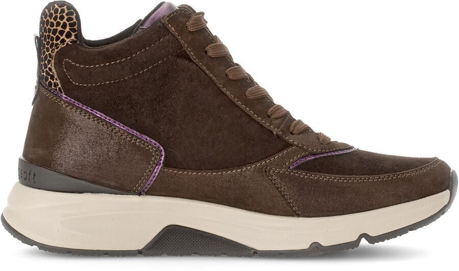 Gabor Rollingsoft Sneakers met sleehak vrijetijdsschoen veterschoen veterschoenen met uitneembare binnenzool
