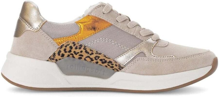 Gabor rollingsoft sensitive 66.958.33 dames rollende wandelsneaker beige