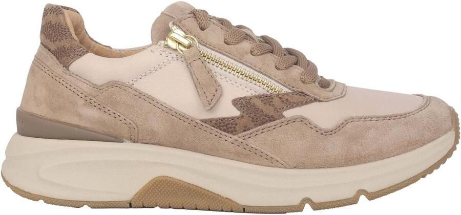 Gabor rollingsoft sensitive 76.898.51 dames rollende wandelsneaker beige