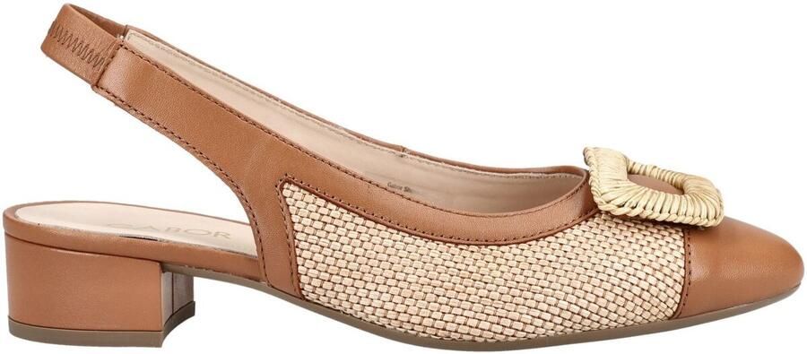 Gabor Dames Slingback Raffia Natur Breedte F Camel - Foto 3