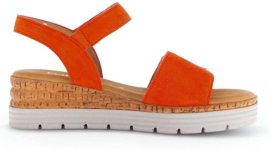 Gabor Oranje Suède Sandaal met Klittenbandsluiting Orange Dames - Foto 2