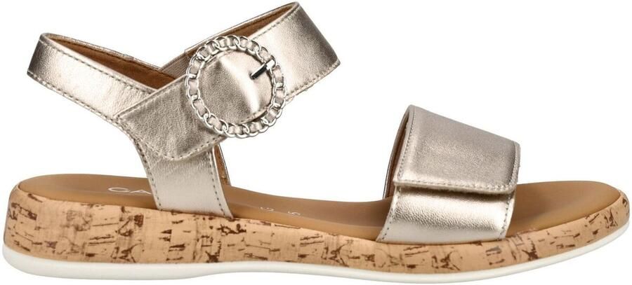 Gabor DAMES SANDALEN BEIGE 82.734.82 SATIN MET LDS PUDER SILB S.KORK - Foto 3