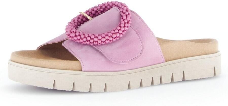 Gabor Slippers plateau zomerschoen slippers met sierparels aan de decoratieve gesp - Foto 2