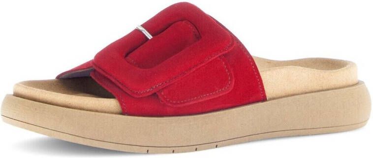 Gabor Slippers plateau zomerschoen slippers met grote decoratieve gesp