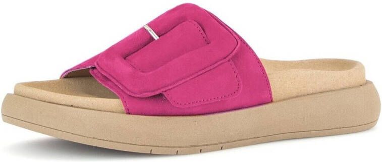 Gabor Slippers plateau zomerschoen slippers met grote decoratieve gesp