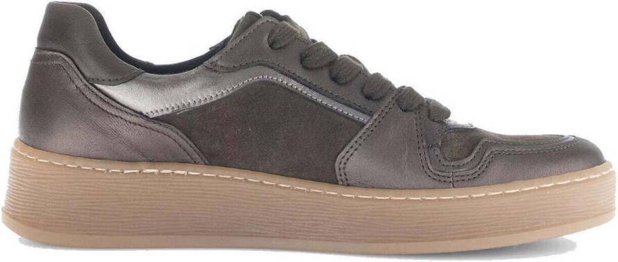 Gabor Groene Leren Sneakers Damesstijl
