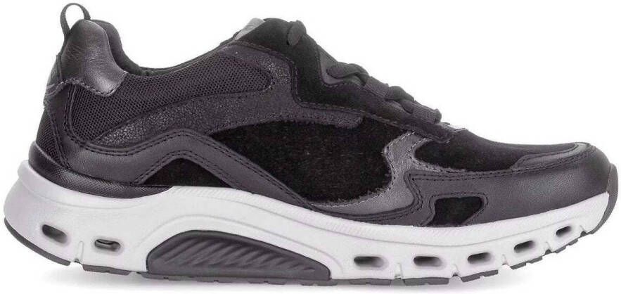 Gabor rollingsoft sensitive 76.986.47 dames rollende wandelsneaker zwart