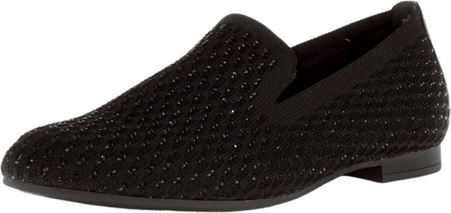 Gabor Instappers blokhak loafer comfortabele schoen met fonkelende strass-steentjes