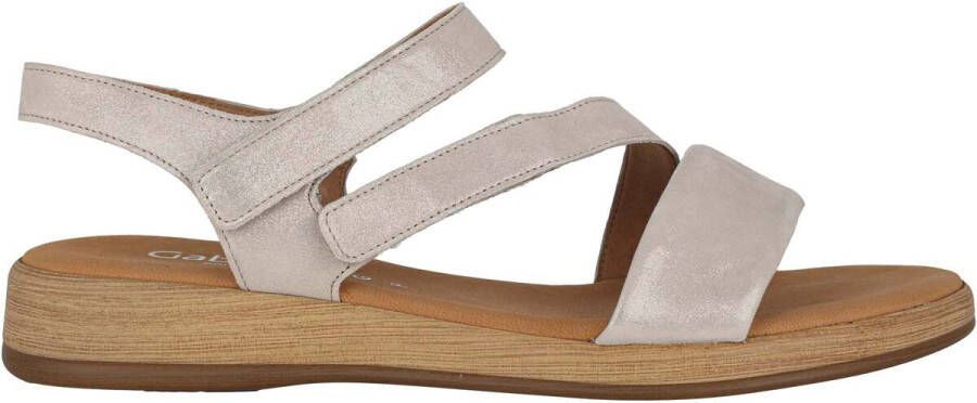 Gabor Glanzende Leren Dames Sandaal Beige Dames - Foto 2