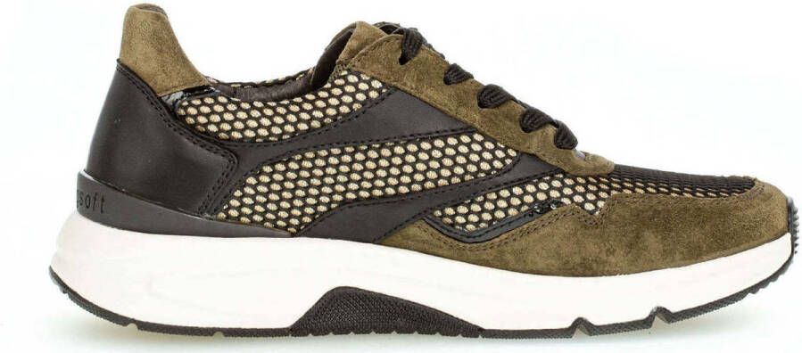 Gabor rollingsoft sensitive 96.896.44 dames rollende wandelsneaker groen