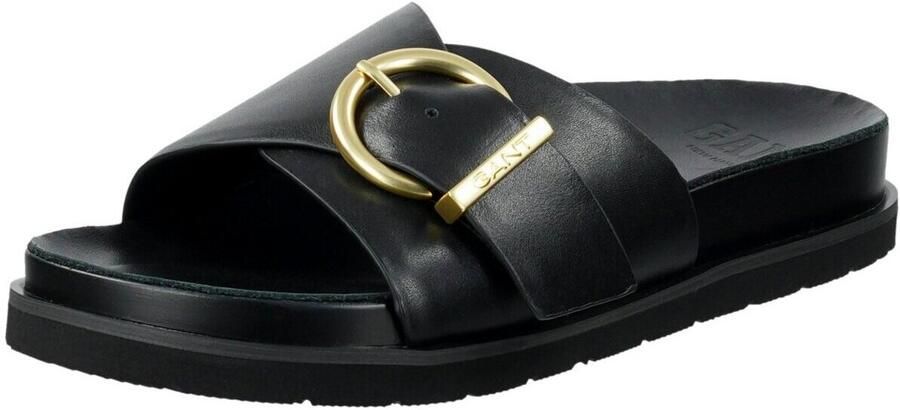 Gant Slides van leer met labelreliëf model 'Mardale'