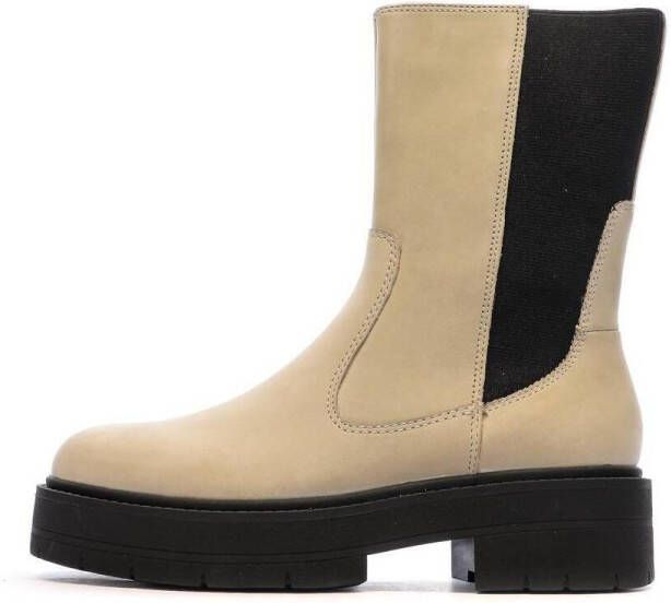 Geox Ademende en Gedempte Leren Hoge Laarzen Beige Dames - Foto 6