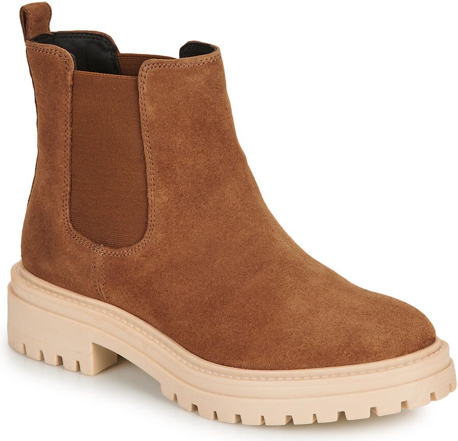 Geox Chelsea-boots D Iridea blokhak streetwear instapschoen laarsjes met contrasten