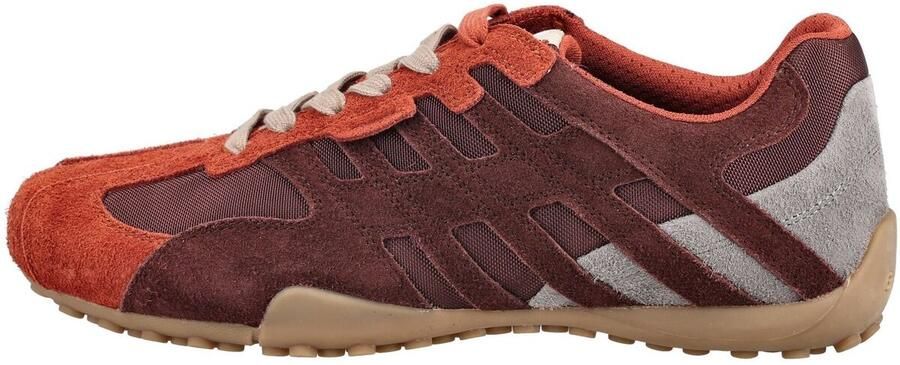 GEOX SNAKE heren leren sneaker U66NVA 0JQ11 BJ6 veterschoen bruin rood - Foto 2