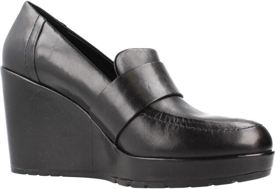 Geox Zwarte Leren Damesschoenen Spherica Stijl Black Dames - Foto 8