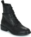 Geox Boots van leer model 'Catria' - Zwart