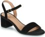 Geox Zwarte Leren Hoge Hak Sandalen Black Dames - Thumbnail 2